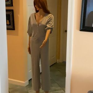 Gray bodysuit and matching flare leg pants